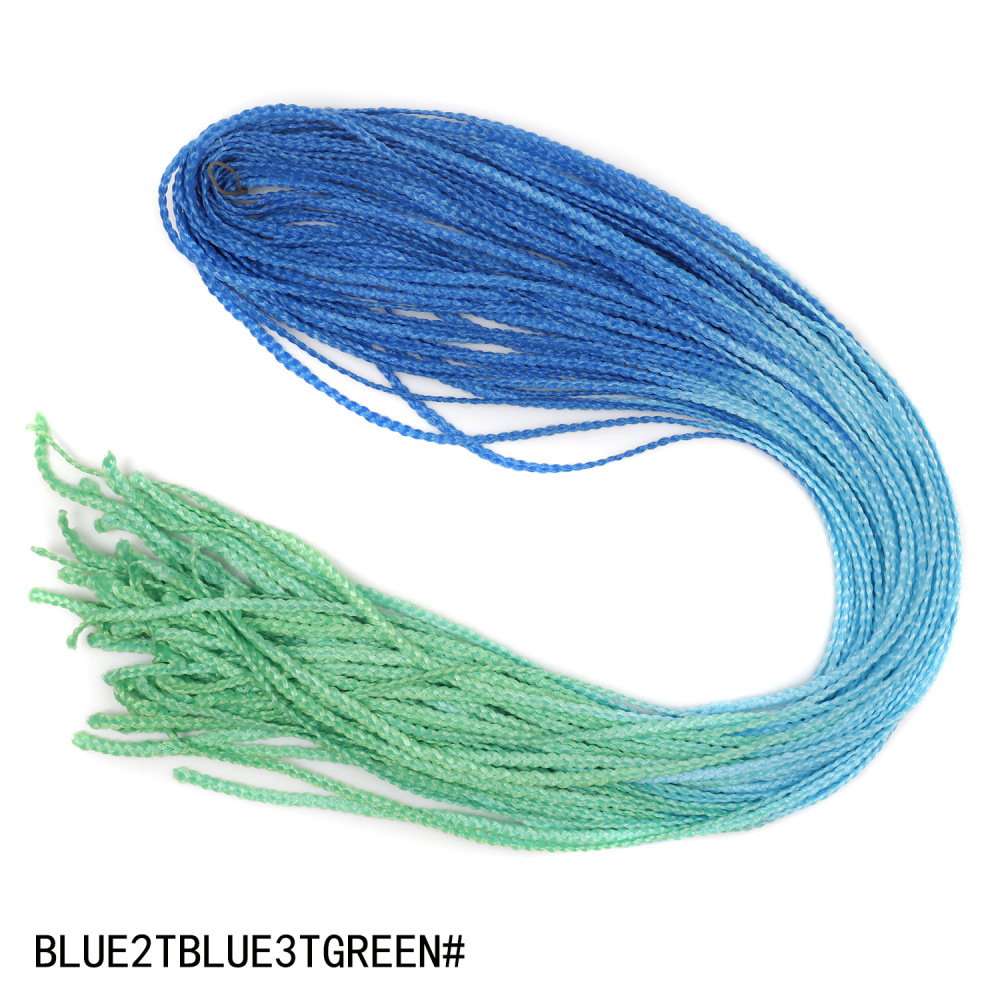 Zizi European and American Wig: Dirty Braids, Fine Three-Strand Braids, 30-inch Synthetic Gradient Color Small Braid Wig