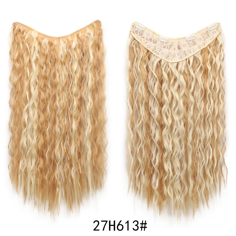 Ladies V-shaped curl hair extensions, half-head wig, U-shaped wool curl, single-piece synthetic hair weft