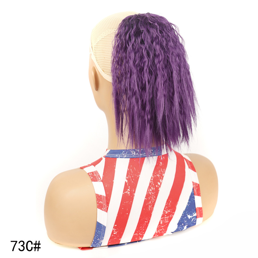 Western Style Short Synthetic Cornrow Curl Drawstring Ponytail