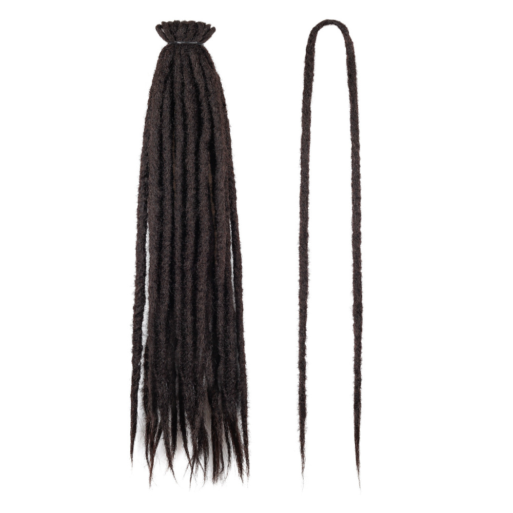 跨境欧美嘻哈雷鬼假发化纤钩针发dread lock double脏辫双尾脏辫