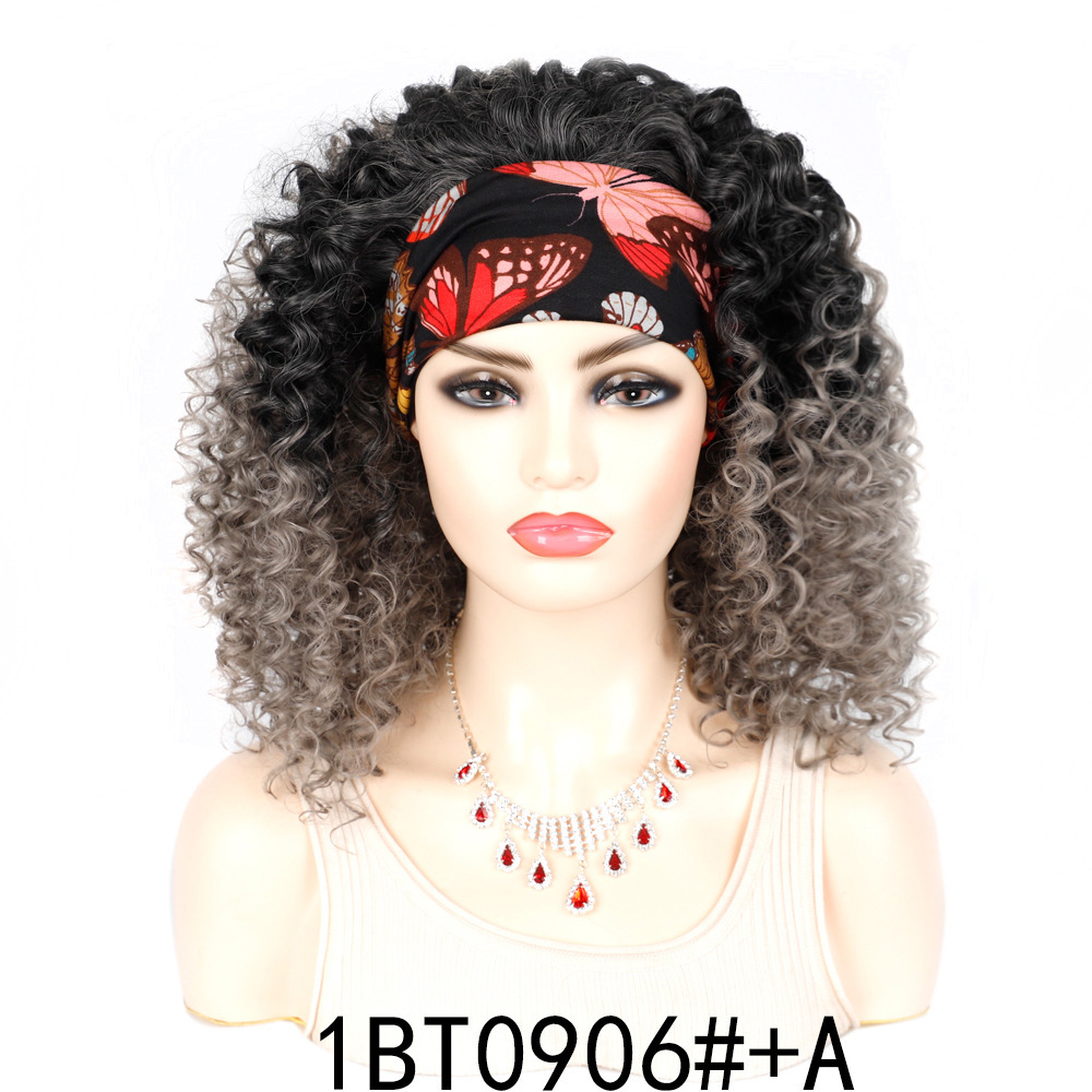 Icing Silk Hair Ribbon Wig Cap, Short Deep Wave Hair Ribbon Wig Cap, Icing Silk Wig Cap, Hair Band Wig Cap