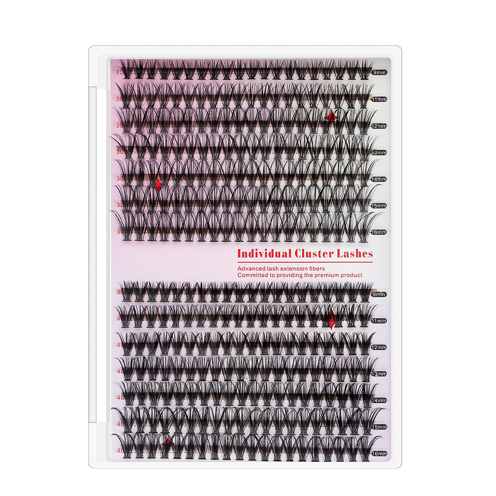 跨境热熔睫毛假睫毛14排D曲30D/40D假睫毛套装diy cluster lashes