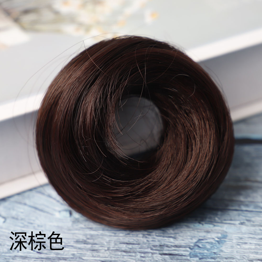 假发女士直发圈蓬松可爱自然半丸子头 化纤丸子头假发圈批发