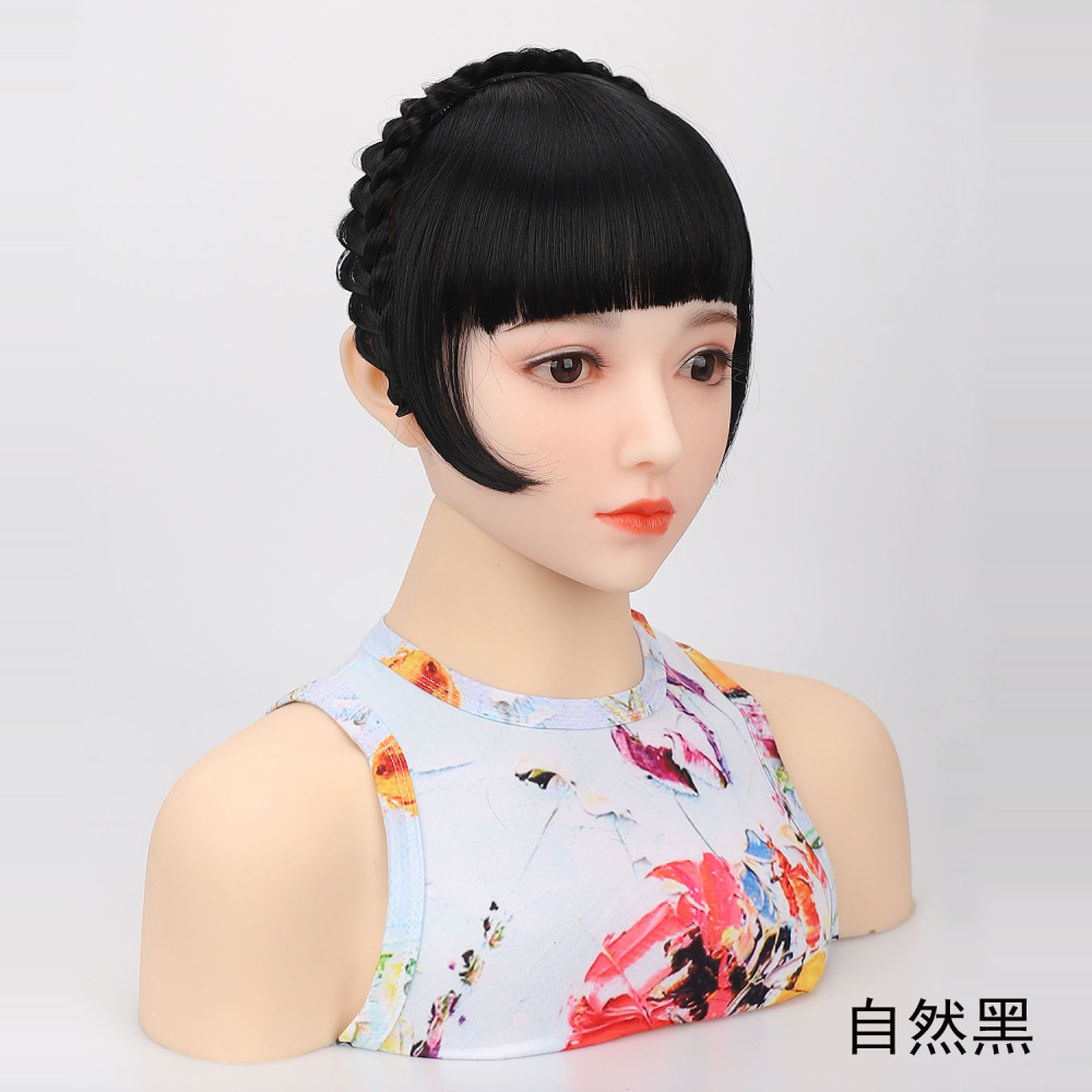 女生懒人鱼骨辫发箍刘海 刘海麻花辫子自然逼真加厚刘海片发箍