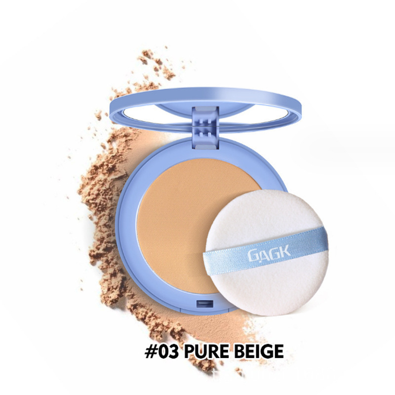 跨境GAGK雾面干湿两用粉饼定妆自然持久防水防汗pressed powder