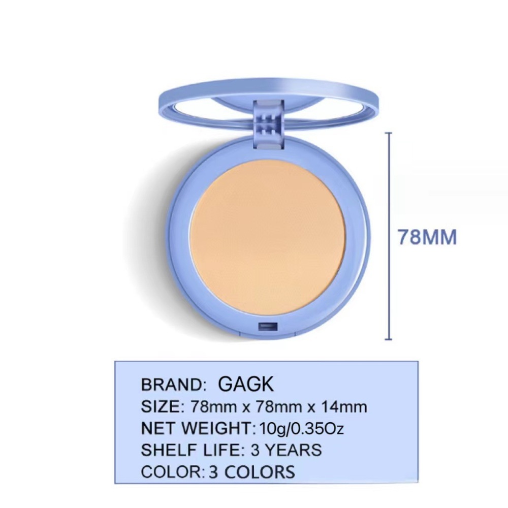跨境GAGK雾面干湿两用粉饼定妆自然持久防水防汗pressed powder
