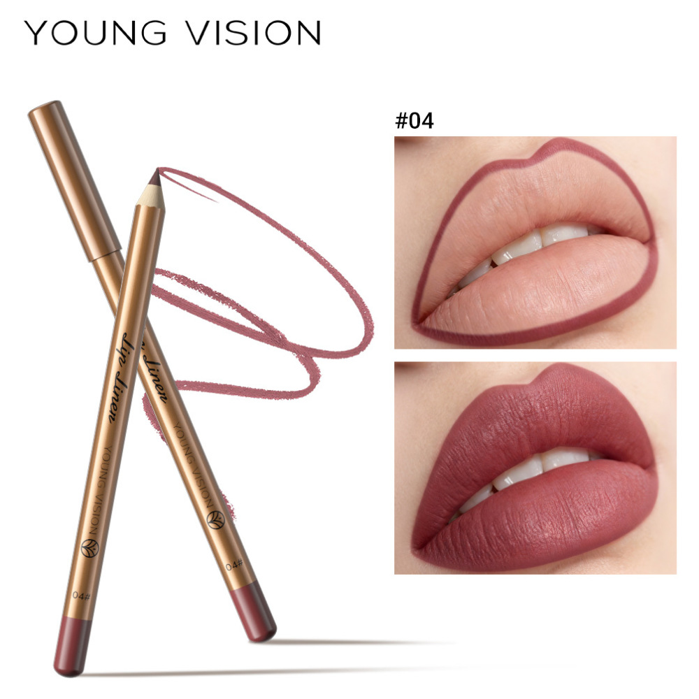 YOUNG VISION 12色哑光唇线笔裸色打底修饰口红笔勾勒唇形易操作
