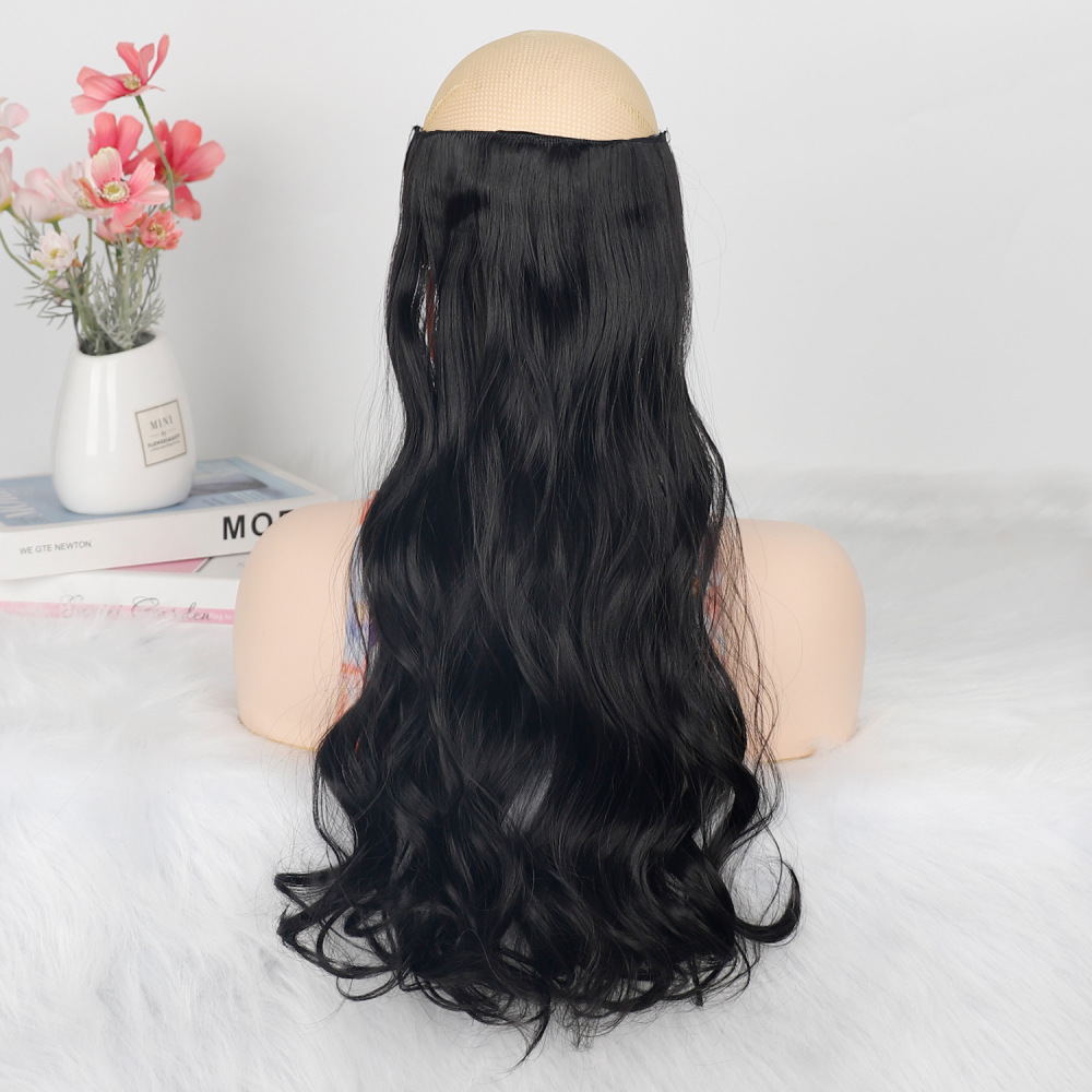 外贸假发女减重一片式仿真发卷发接发片自然无痕蓬松增发量假发片