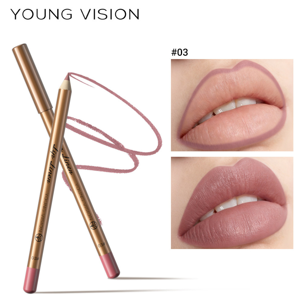 YOUNG VISION 12色哑光唇线笔裸色打底修饰口红笔勾勒唇形易操作