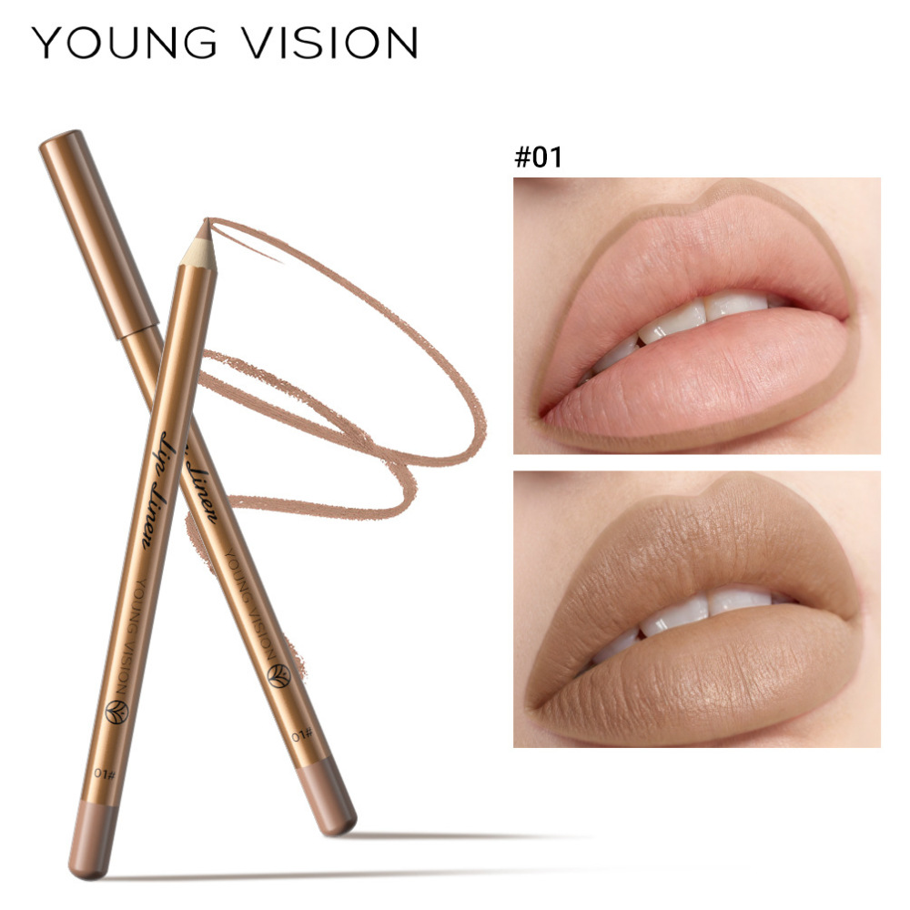 YOUNG VISION 12色哑光唇线笔裸色打底修饰口红笔勾勒唇形易操作