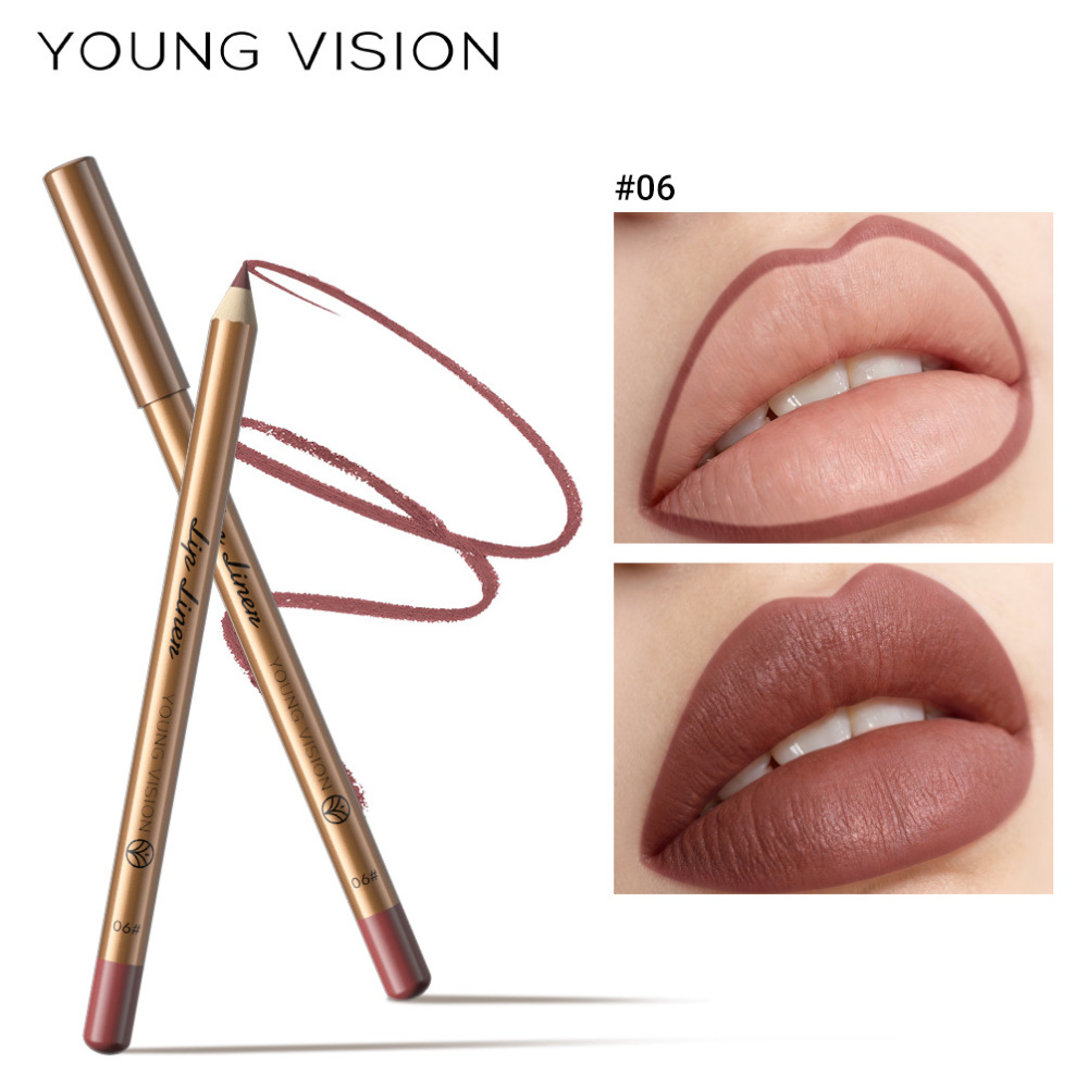 YOUNG VISION 12-color Matte Lip Liner Nude Base Lip Contour Pencil for Lip Shape Definition, Easy to Use