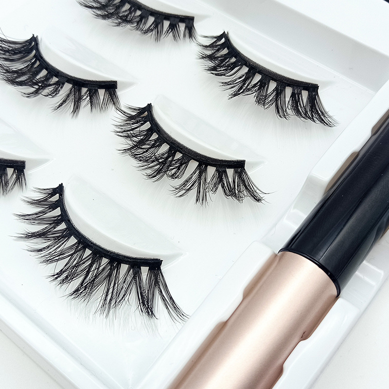 欧 美磁 吸假睫毛磁 性五磁铁3pcs平度眼睫毛magnetic eyelash