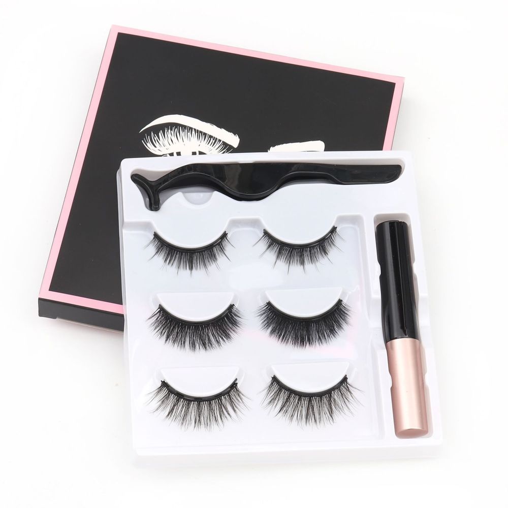 欧 美磁 吸假睫毛磁 性五磁铁3pcs平度眼睫毛magnetic eyelash