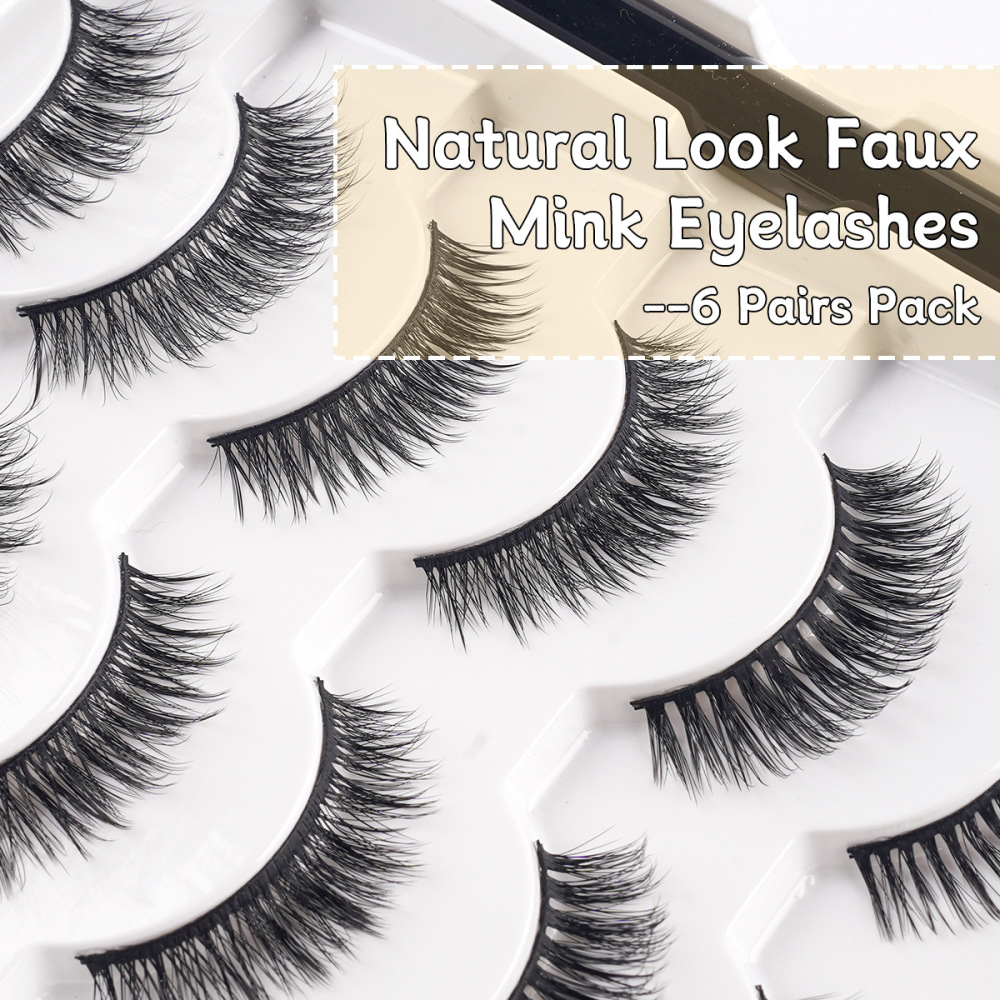假睫毛批发六对双支自粘睫毛混合套装eyeliner eyelashes suit