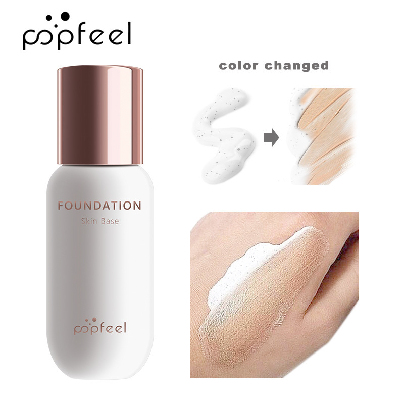 POPFEEL  温变肤色粉底液提亮便携遮瑕液不易掉色 跨境专供