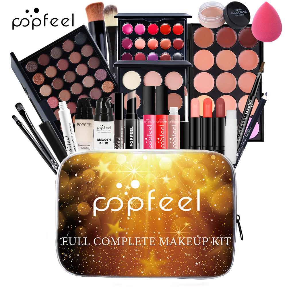 POPFEEL眼影粉底口红彩妆套装初学者化妆品全套组合新手淡妆礼盒