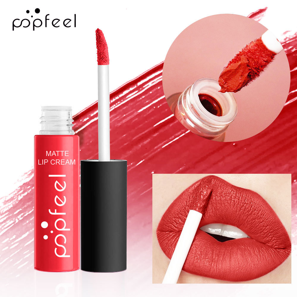 POPFEEL 液体口红套装12色套装哑光不粘杯不粘稠欧美流行彩妆批发
