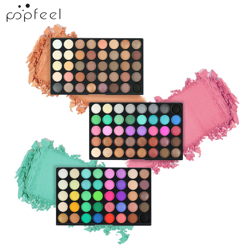 POPFEEL 热销彩妆套装120色眼影+7支眼影刷妆品厂家直销彩妆品牌