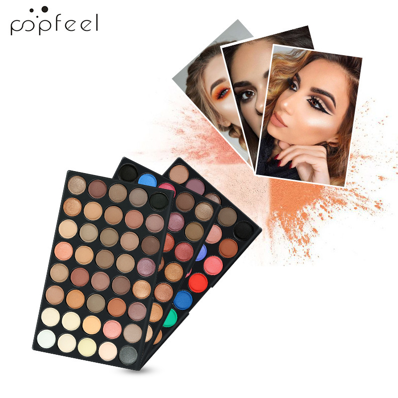 POPFEEL 热销彩妆套装120色眼影+7支眼影刷妆品厂家直销彩妆品牌