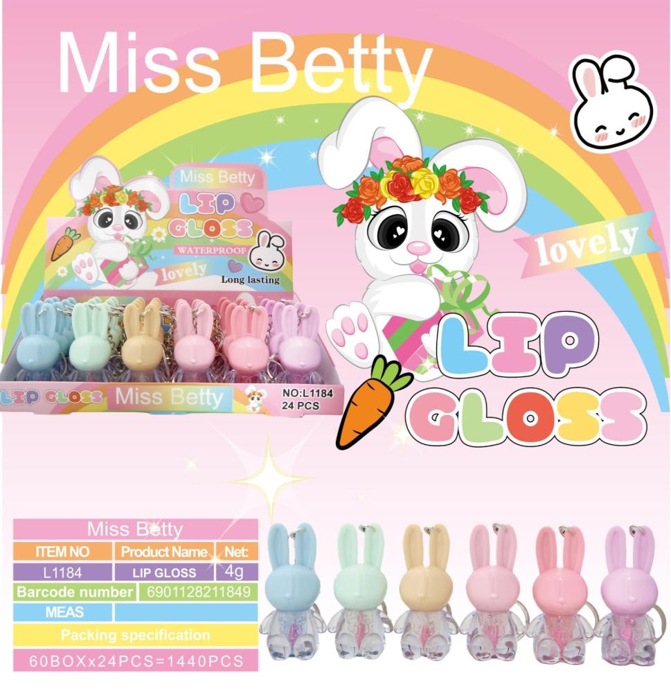 Miss Betty Cute Bunny Chain Lip Gloss