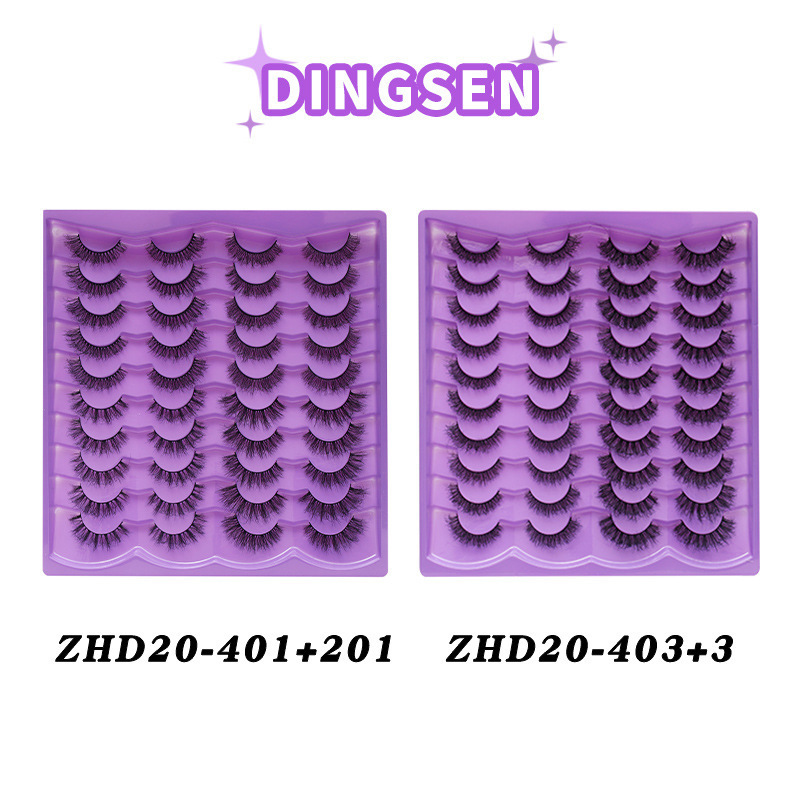 Dingsen假睫毛跨 境稳定货源20对炸毛睫毛欧美短款浓密混搭眼睫毛