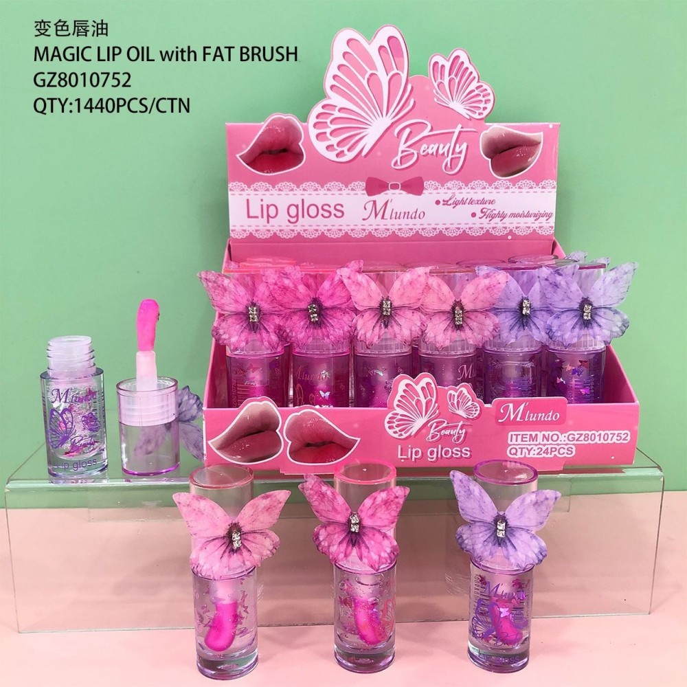 跨境MLUNDO亮片变色唇油LIP OIL滋润水光唇彩唇蜜油采彩妆批发