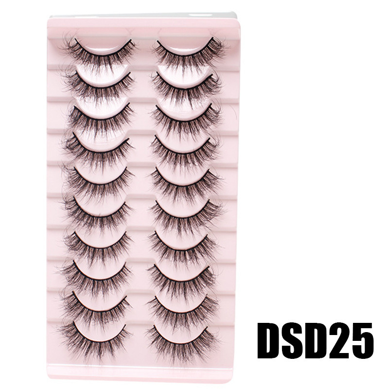 DINGSEN 10 pairs of false eyelashes set, thick, natural, curly and nude makeup style