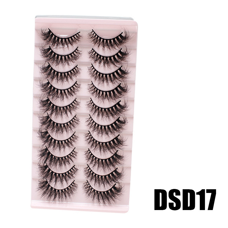 DINGSEN 10 pairs of false eyelashes set, thick, natural, curly and nude makeup style