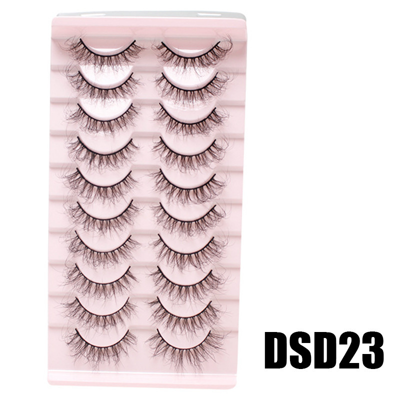 DINGSEN 10 pairs of false eyelashes set, thick, natural, curly and nude makeup style
