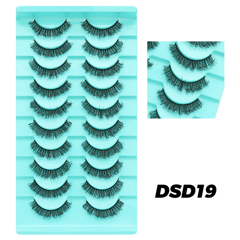 DINGSEN 10 pairs of false eyelashes set, thick, natural, curly and nude makeup style