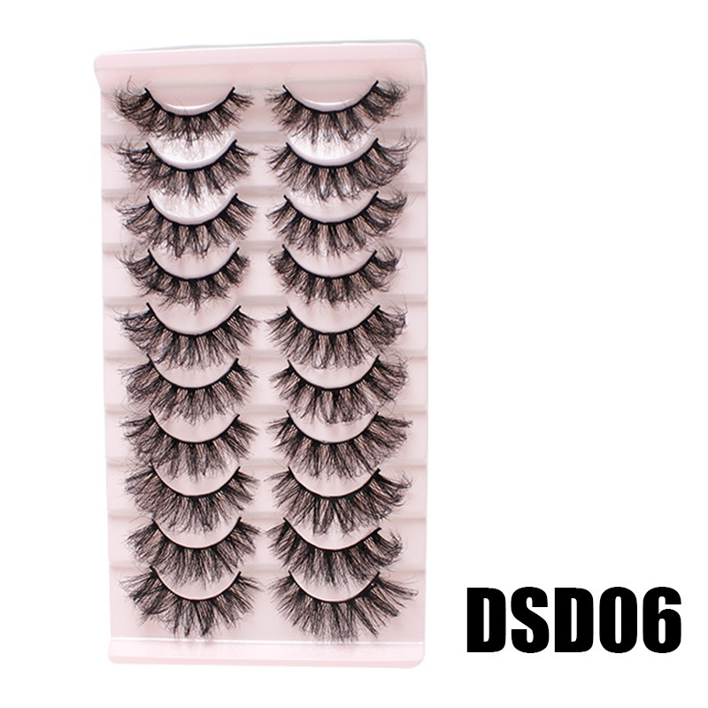 DINGSEN 10 pairs of false eyelashes set, thick, natural, curly and nude makeup style