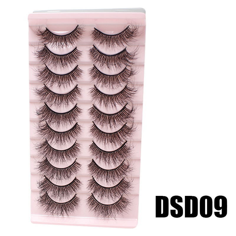 DINGSEN 10 pairs of false eyelashes set, thick, natural, curly and nude makeup style