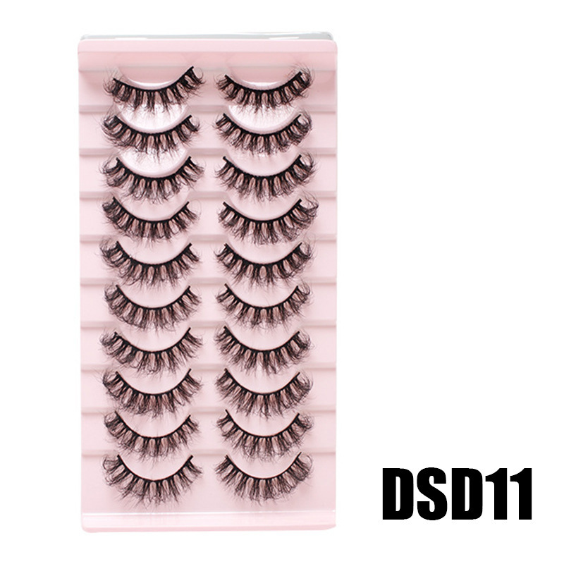DINGSEN 10 pairs of false eyelashes set, thick, natural, curly and nude makeup style