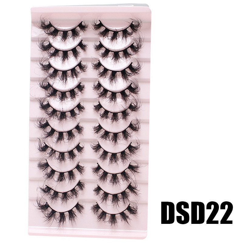 DINGSEN 10 pairs of false eyelashes set, thick, natural, curly and nude makeup style