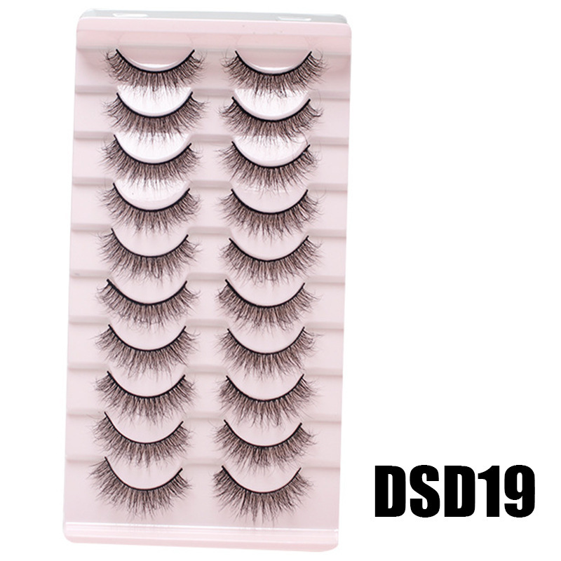 DINGSEN 10 pairs of false eyelashes set, thick, natural, curly and nude makeup style
