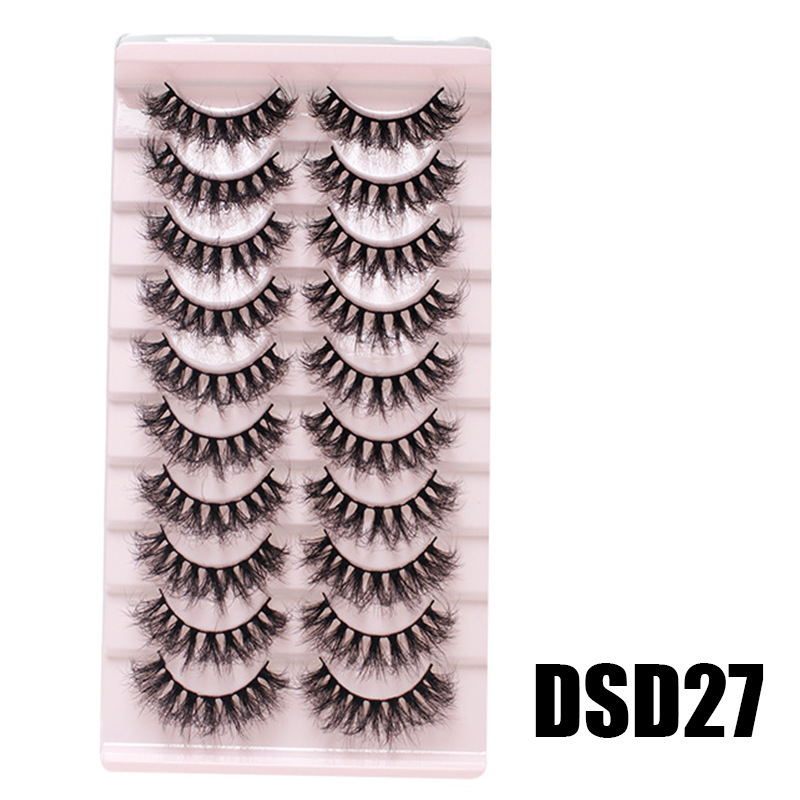 DINGSEN 10 pairs of false eyelashes set, thick, natural, curly and nude makeup style