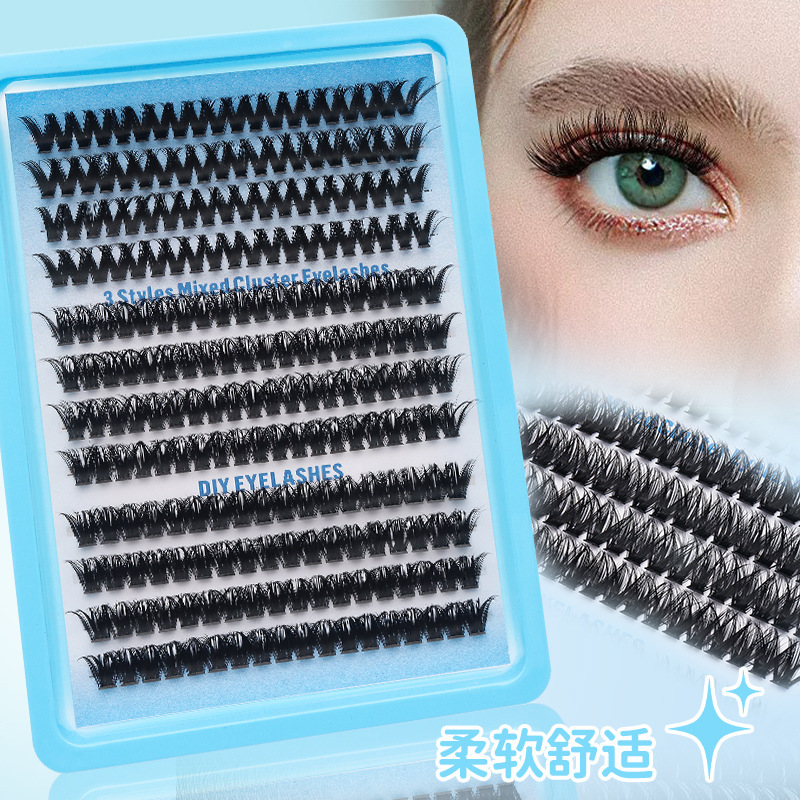 DINGSEN睫毛工厂30 40 50 60 80 100P热熔分段式假睫毛眼睫毛外贸
