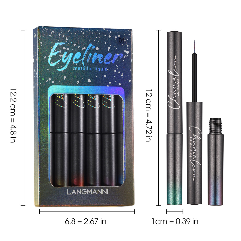 LANGMANNI新品闪粉眼线液6色闪粉眼线液套装快干色素丰富色彩鲜艳
