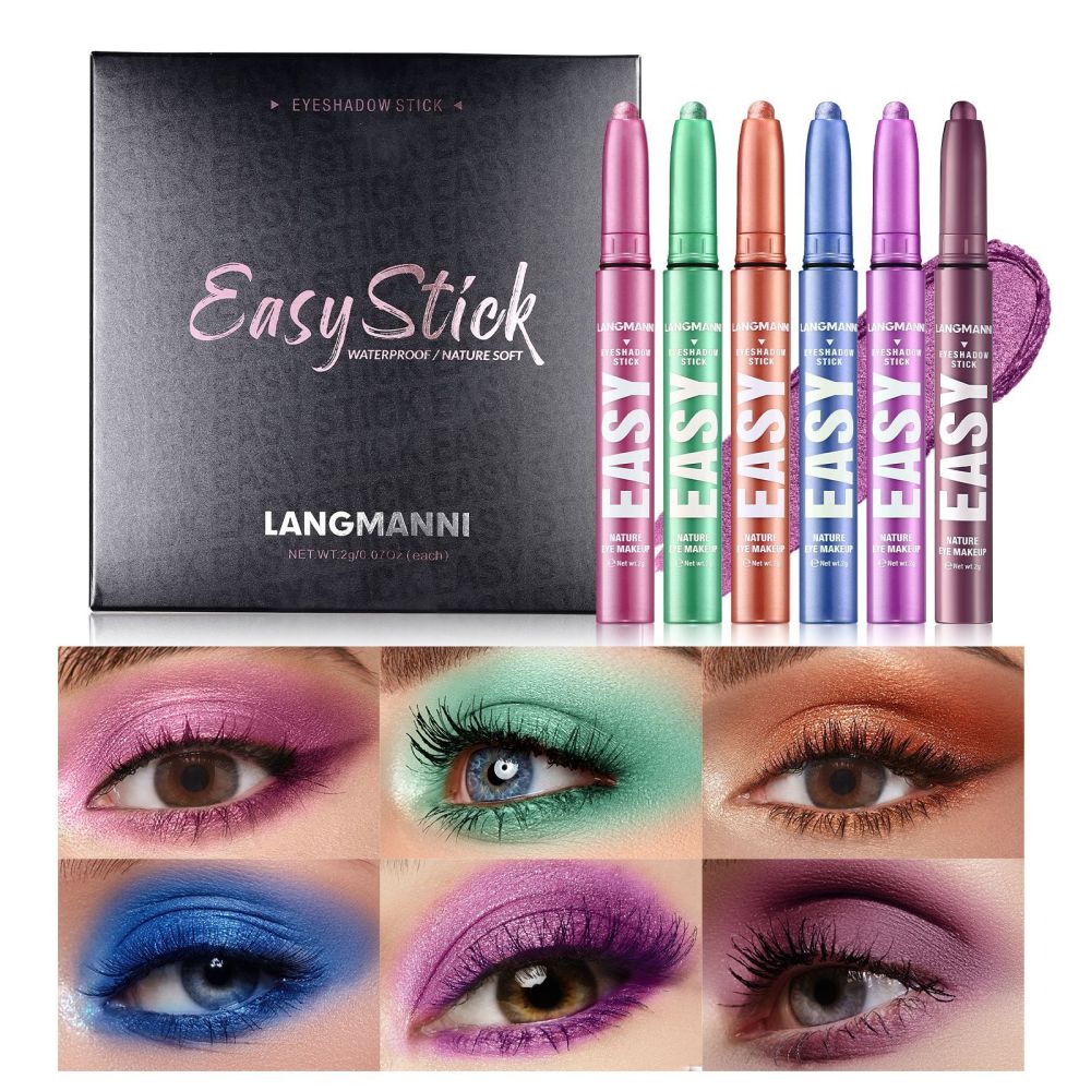 LANGMANNI新款眼影笔跨境专供TEMU彩妆热卖套装多色珠光哑光