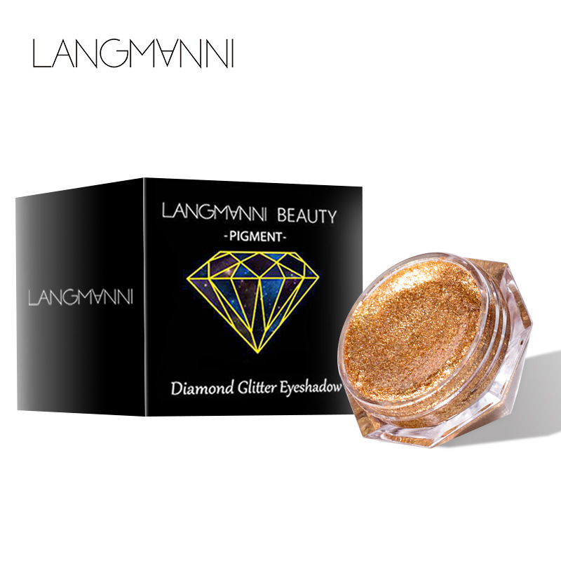 langmanni 6色钻石珠光液体眼影 闪耀炫彩眼影液 眼影膏 跨境专供
