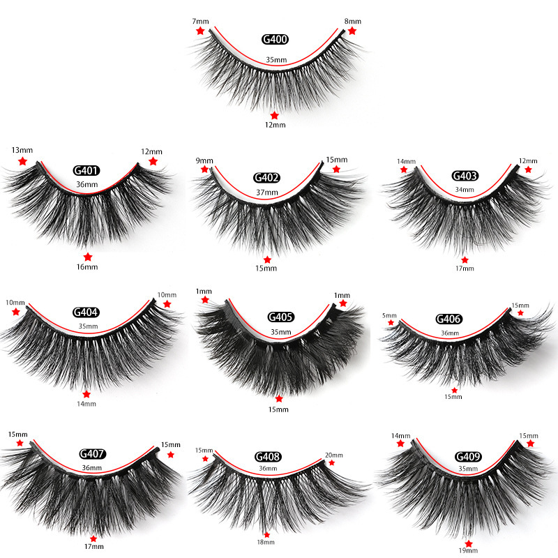 跨境3D仿水貂毛假睫毛浓密多层眼睫毛欧美风5对装mink eyelashes