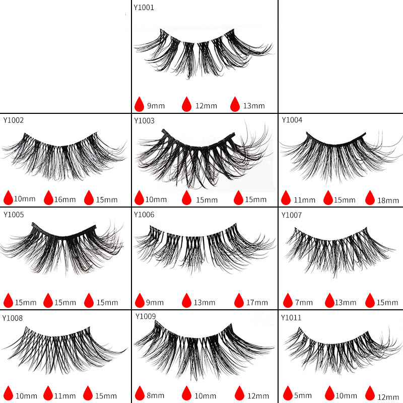 跨境批发欧美中东10对装仿水貂毛卷翘浓密半眼假睫毛eyelashes