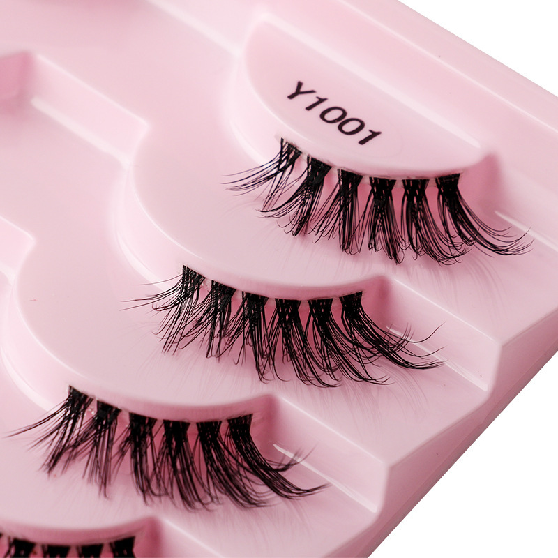 跨境批发欧美中东10对装仿水貂毛卷翘浓密半眼假睫毛eyelashes