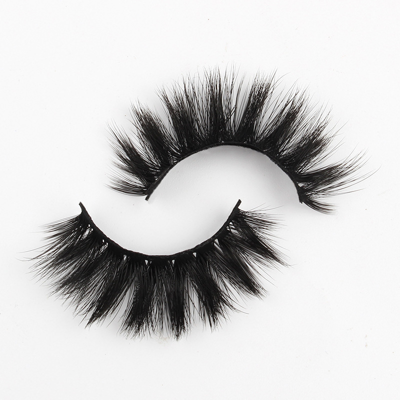 3D mink lashes欧美立体浓密款单对假睫毛卷翘柔软化纤眼睫毛