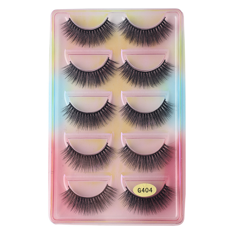 跨境3D仿水貂毛假睫毛浓密多层眼睫毛欧美风5对装mink eyelashes