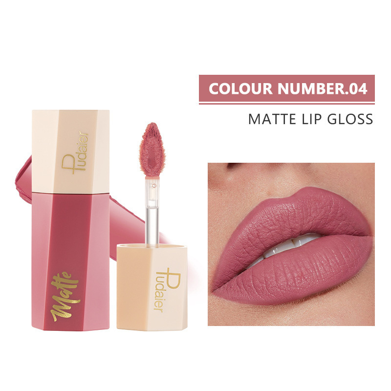 Pudaier 14-color matte lipstick, velvet non-stick cup lip gloss, lip gloss, European and American lip gloss lipstick