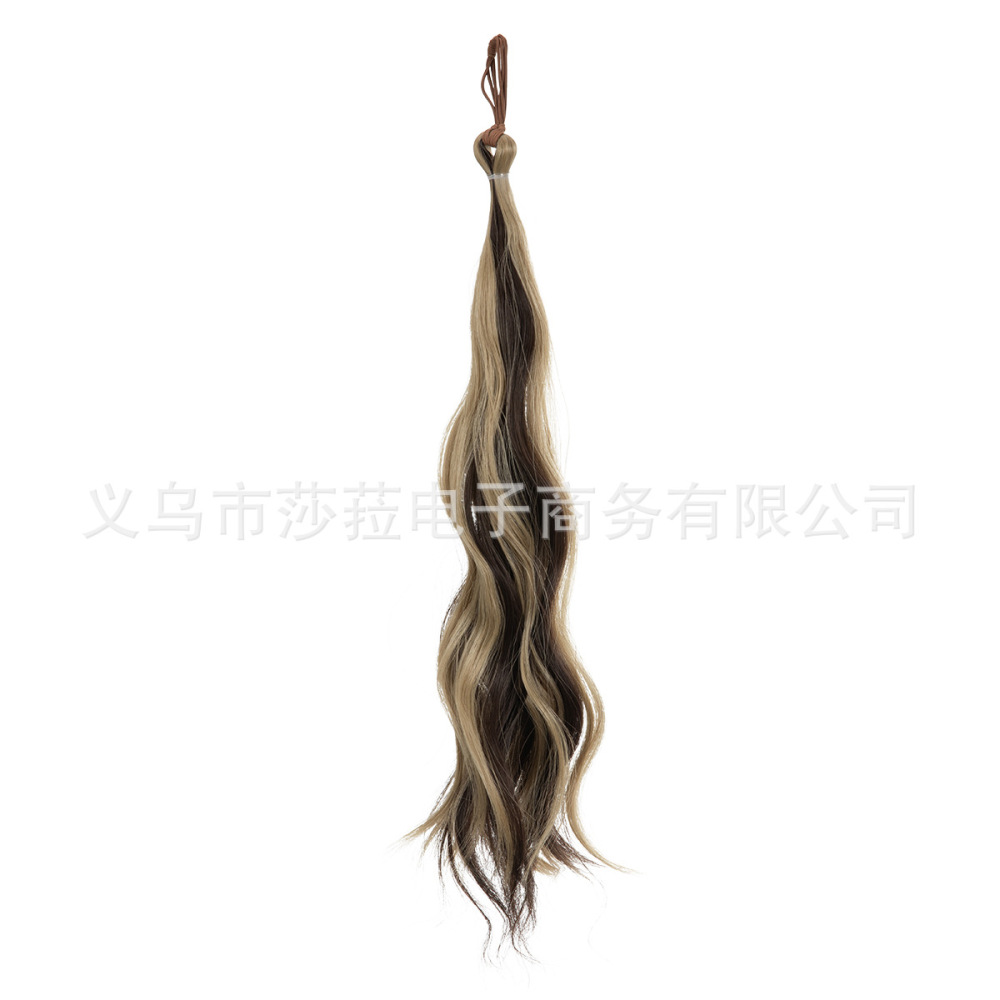 跨境爆款假发辫子彩色麻花辫编发神器挑染发束多巴胺侧马尾增发量