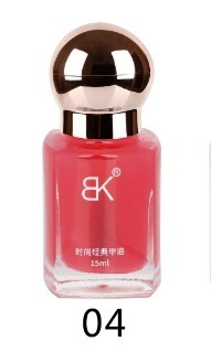 BK新彩色指甲油免烤油性持久不可剥大容量护甲裸色实体店方瓶15ml