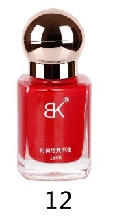 BK新彩色指甲油免烤油性持久不可剥大容量护甲裸色实体店方瓶15ml