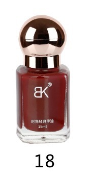 BK新彩色指甲油免烤油性持久不可剥大容量护甲裸色实体店方瓶15ml